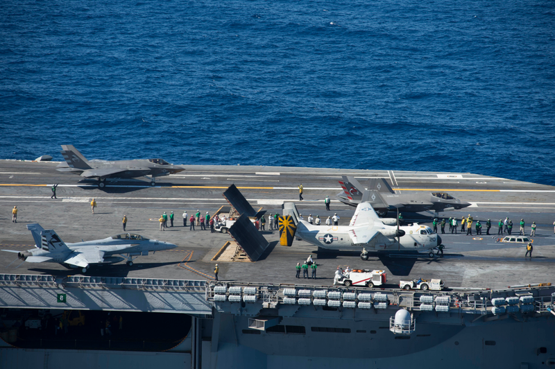 Illustration for article titled Week One Of The F-35C's Initial Ship Trials In Stunning Imagery